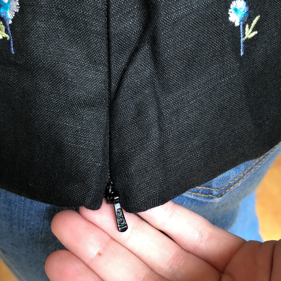 Coldwater Creek blue/black embroidered top - Picture 6 of 8